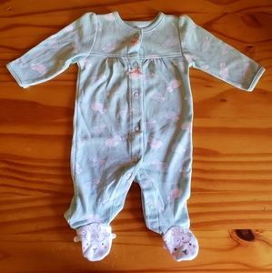 Baby Blue Sheep Footie Onesie | Newborn